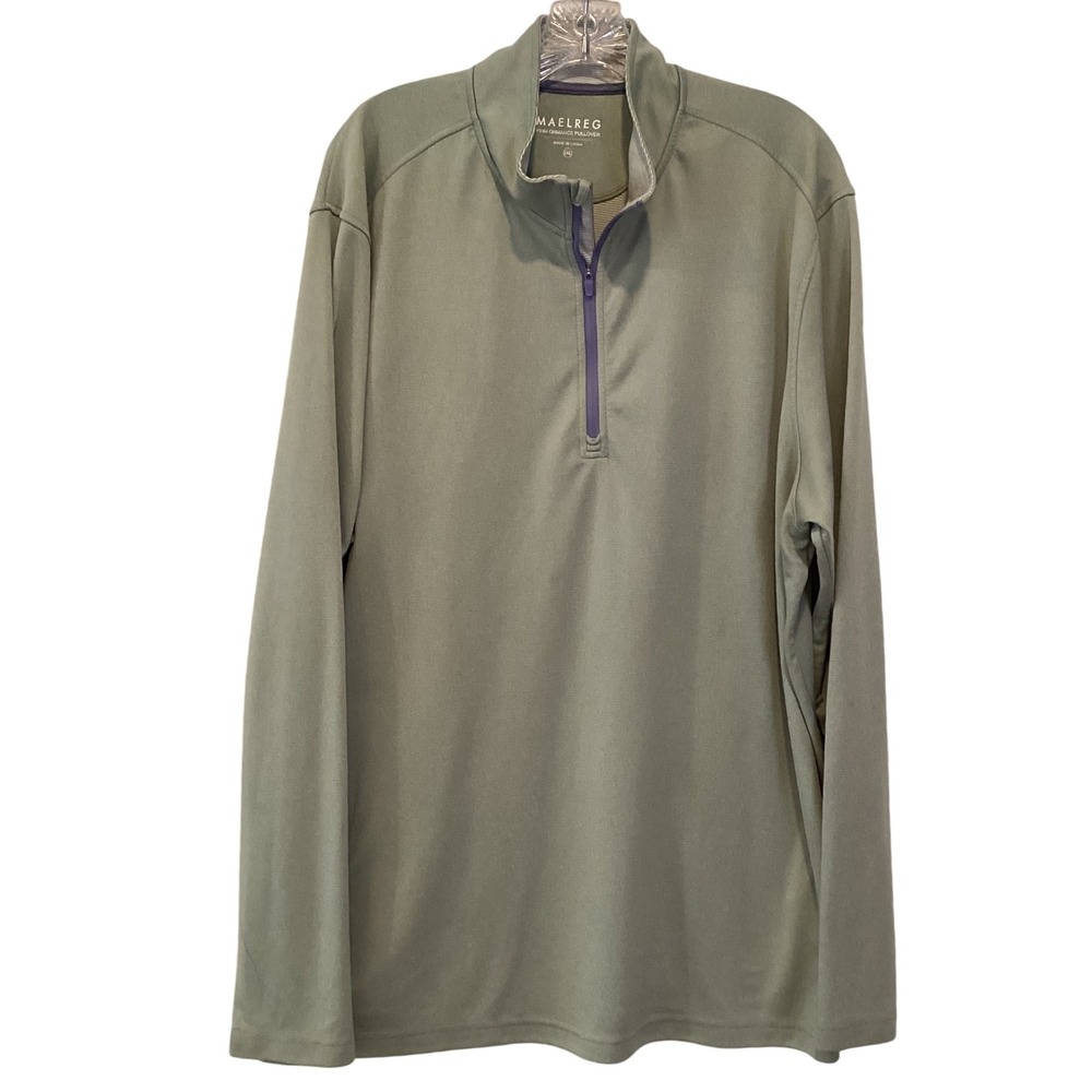 Maelreg 2XL Performance Pullover 1/4 Zip Light Green Long Sleeve Shirt
